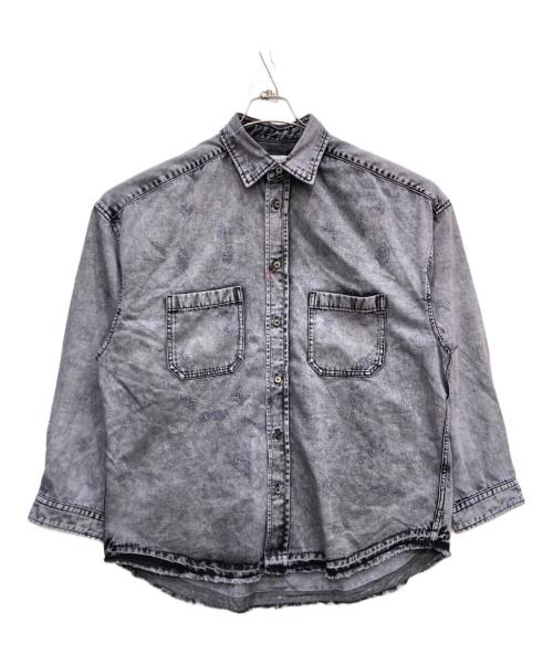MAISON SPECIAL（メゾンスペシャル）MAISON SPECIAL (メゾンスペシャル) 7.8oz Chemical Over-Dye Denim Prime-Over Shirt パープル サイズ:Mの古着・服飾アイテム