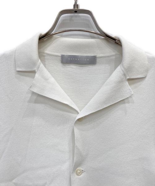 ESTNATION（エストネーション）ESTNATION (エストネーション) 半袖サマーニットシャツ ホワイト サイズ:Sの古着・服飾アイテム