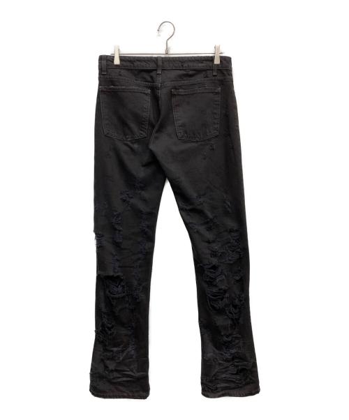 ZARA（ザラ）ZARA (ザラ) クラッシュ加工フレアデニムパンツ ブラック サイズ:Mの古着・服飾アイテム