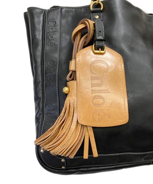 Chloe（クロエ）Chloe (クロエ) レザーハンドバッグ ブラックの古着・服飾アイテム
