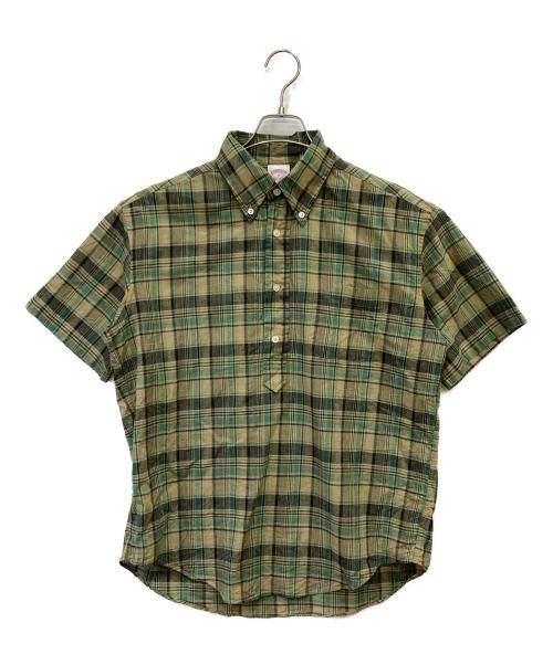 BROOKS BROTHERS（ブルックスブラザーズ）BROOKS BROTHERS (ブルックスブラザーズ) コットンマドラスチェックショートスリーブプルオーバーシャツ グリーン サイズ:Mの古着・服飾アイテム