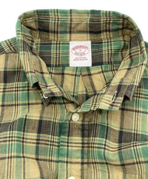 BROOKS BROTHERS（ブルックスブラザーズ）BROOKS BROTHERS (ブルックスブラザーズ) コットンマドラスチェックショートスリーブプルオーバーシャツ グリーン サイズ:Mの古着・服飾アイテム