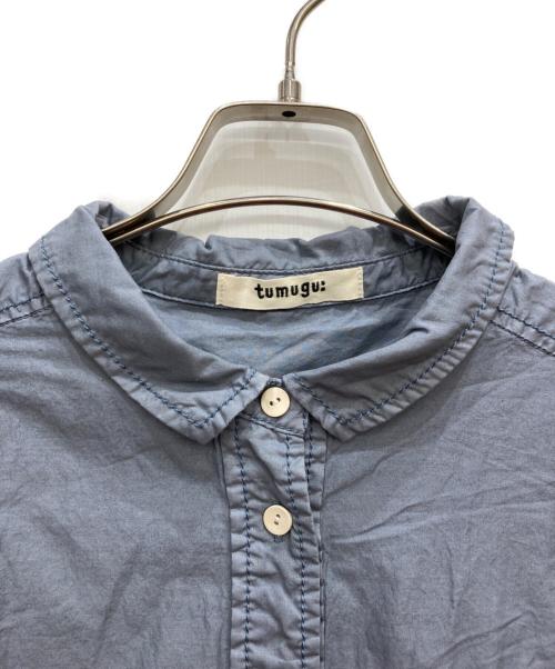 tumugu（ツムグ）tumugu (ツムグ) コットンタイプライター硫化バイオシャツ スレートブルー サイズ:FREEの古着・服飾アイテム