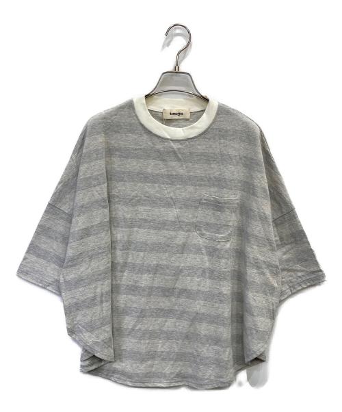 tumugu（ツムグ）tumugu (ツムグ) グラフボーダープルオーバー グレー サイズ:FREE 未使用品の古着・服飾アイテム