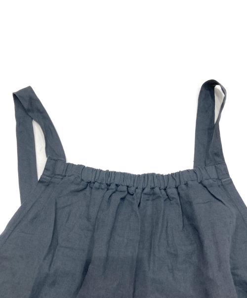 me.（ミー）me. (ミー) リネンコットン イージーサロペット グレー サイズ:FREEの古着・服飾アイテム