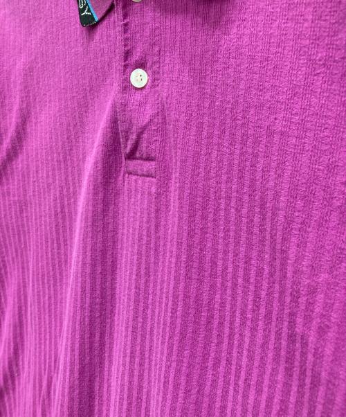 stussy（ステューシー）stussy (ステューシー) ネックロゴニットポロシャツ パープル サイズ:Mの古着・服飾アイテム