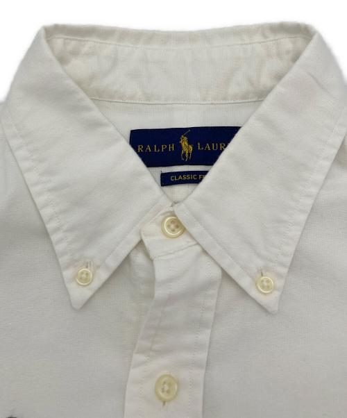 RALPH LAUREN（ラルフローレン）RALPH LAUREN (ラルフローレン) スカル刺繍ボタンダウンシャツ ホワイト サイズ:Mの古着・服飾アイテム