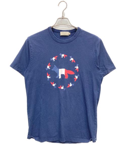 maison kitsune（アシッドメゾンキツネ）MAISON KITSUNE (アシッドメゾンキツネ) プリントTシャツ ネイビー サイズ:Mの古着・服飾アイテム