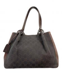 GUCCI（グッチ）の古着「キャンバスハンドバッグ」｜ブラウン
