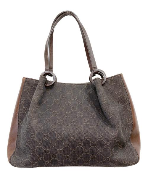 GUCCI（グッチ）GUCCI (グッチ) キャンバスハンドバッグ ブラウンの古着・服飾アイテム