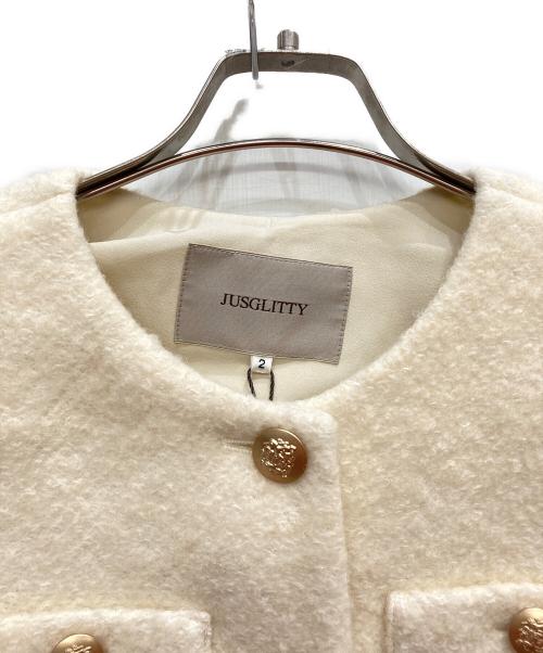 JUSGLITTY（ジャスグリッティー）JUSGLITTY (ジャスグリッティー) ブークレジャコット ホワイト サイズ:2 未使用品の古着・服飾アイテム