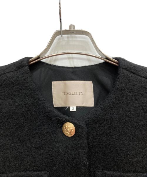 JUSGLITTY（ジャスグリッティー）JUSGLITTY (ジャスグリッティー) ブークレジャコット ブラック サイズ:2の古着・服飾アイテム