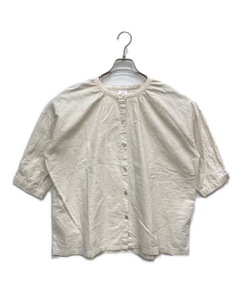 COILL NINE（コイルナイン）COILL NINE (コイルナイン) 綿麻ギャザーブラウス アイボリー サイズ:FREEの古着・服飾アイテム