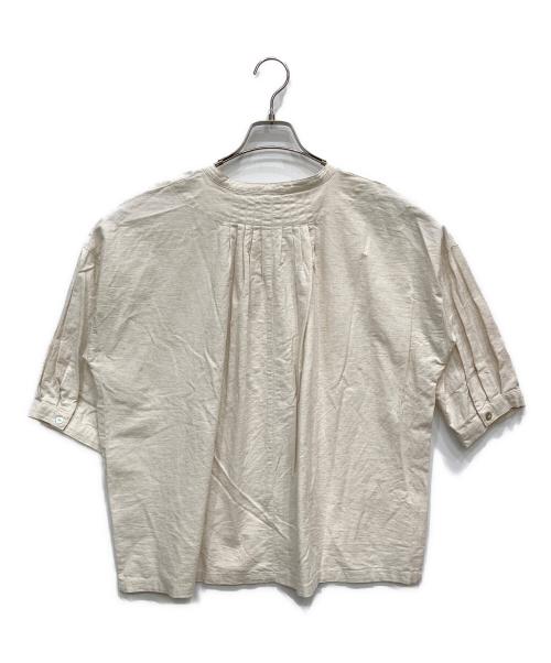 COILL NINE（コイルナイン）COILL NINE (コイルナイン) 綿麻ギャザーブラウス アイボリー サイズ:FREEの古着・服飾アイテム