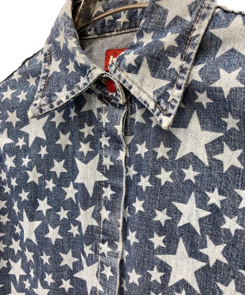 Hysteric Glamour（ヒステリックグラマー）Hysteric Glamour (ヒステリックグラマー) スターデザインデニムシャツ インディゴ サイズ:FREEの古着・服飾アイテム