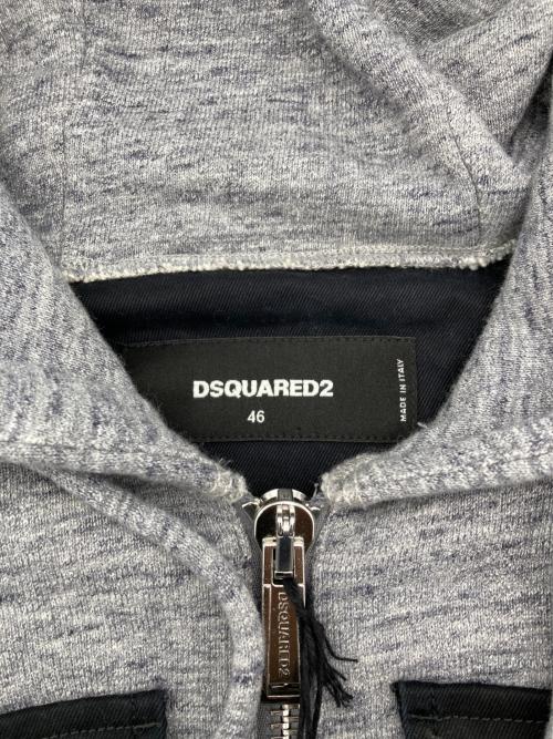 DSQUARED2（ディースクエアード）DSQUARED2 (ディースクエアード) ペンキ加工ドッキングフーデッドジャケット ブラック サイズ:46 未使用品の古着・服飾アイテム