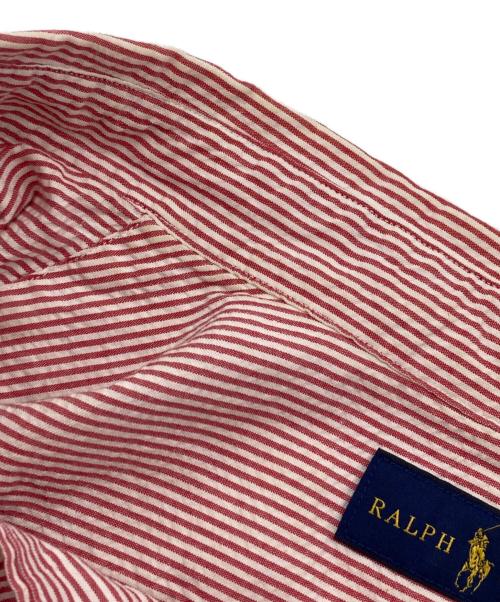 RALPH LAUREN（ラルフローレン）RALPH LAUREN (ラルフローレン) シアサッカーストライプシャツ レッド サイズ:Mの古着・服飾アイテム
