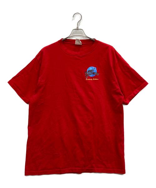 PLANET HOLLYWOOD（プラネットハリウッド）PLANET HOLLYWOOD (プラネットハリウッド) アート バックプリント Tシャツ レッド サイズ:XLの古着・服飾アイテム