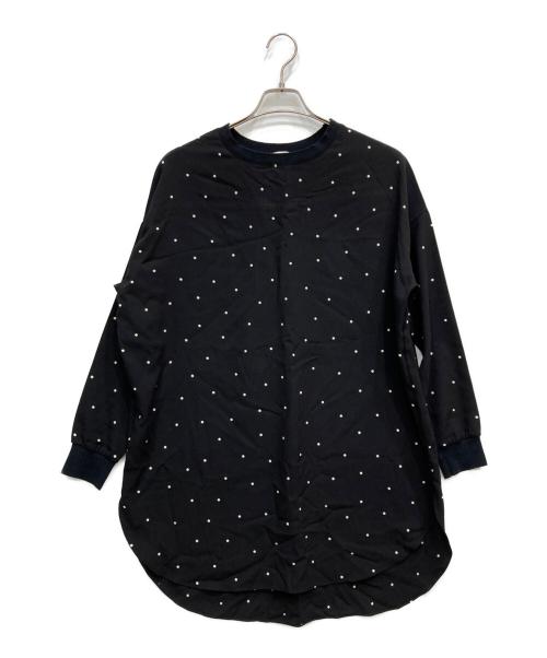 BEARDSLEY（ビアズリー）BEARDSLEY (ビアズリー) ドット柄プルオーバーブラウス ブラック サイズ:FREEの古着・服飾アイテム