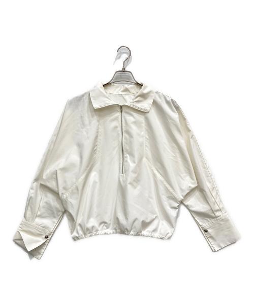 Adam et Rope（アダム エ ロペ）Adam et Rope (アダム エ ロペ) ニュアンスネックブラウス ホワイト サイズ:FREEの古着・服飾アイテム