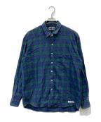 GOODENOUGH×FINESSEグッドイナフ×フィネス）の古着「チェッネルシャツ」｜グリーン