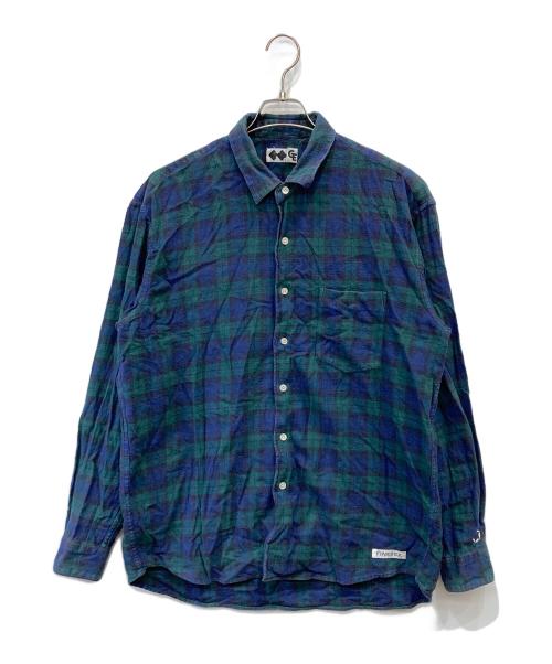 GOODENOUGH（グッドイナフ）GOODENOUGH (グッドイナフ) finesse (フィネス) チェッネルシャツ グリーン サイズ:Lの古着・服飾アイテム