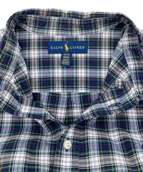 POLO RALPH LAUREN（ポロ・ラルフローレン）POLO RALPH LAUREN (ポロ・ラルフローレン) ボタンダウンチェックシャツ ブルー サイズ:XLの古着・服飾アイテム