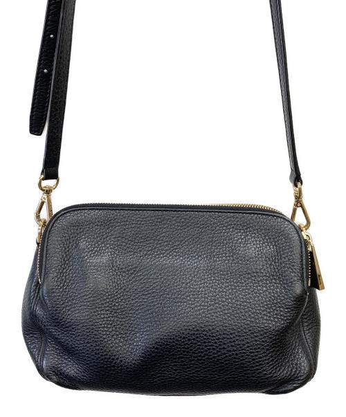 MICHAEL KORS（マイケルコース）MICHAEL KORS (マイケルコース) レザーショルダーバッグ ブラックの古着・服飾アイテム