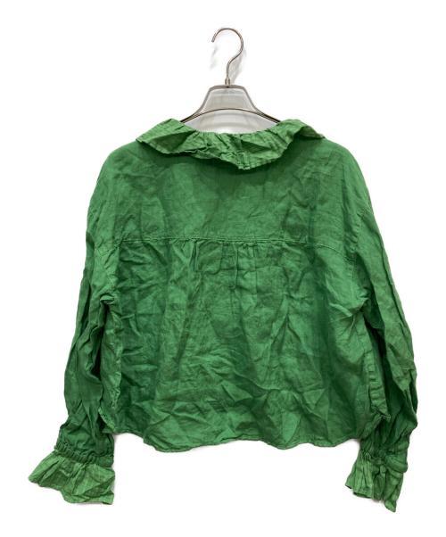 tumugu（ツムグ）tumugu (ツムグ) ソフトリネンブラウス グリーン サイズ:FREEの古着・服飾アイテム