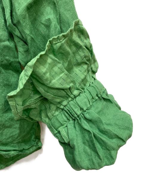 tumugu（ツムグ）tumugu (ツムグ) ソフトリネンブラウス グリーン サイズ:FREEの古着・服飾アイテム
