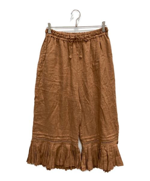 tumugu（ツムグ）tumugu (ツムグ) リネンキャンバス パンツ ブラウン サイズ:FREEの古着・服飾アイテム