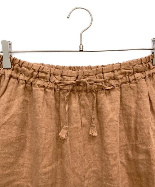 tumugu（ツムグ）tumugu (ツムグ) リネンキャンバス パンツ ブラウン サイズ:FREEの古着・服飾アイテム