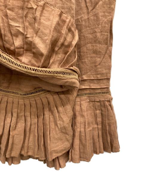 tumugu（ツムグ）tumugu (ツムグ) リネンキャンバス パンツ ブラウン サイズ:FREEの古着・服飾アイテム