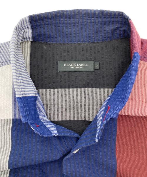 BLACK LABEL CRESTBRIDGE（ブラックレーベル クレストブリッジ）BLACK LABEL CRESTBRIDGE (ブラックレーベル クレストブリッジ) 半袖シャツ ブルー サイズ:Lの古着・服飾アイテム