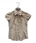 BURBERRY BLUE LABELバーバリー ブルー レーベル）の古着「ボウタイノースリーブシャツ」｜ベージュ