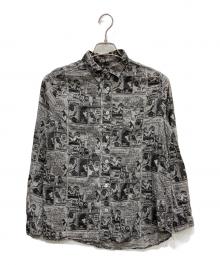 Hysteric Glamour（ヒステリックグラマー）の古着「リネン混アメコミ柄シャツ」｜グレー