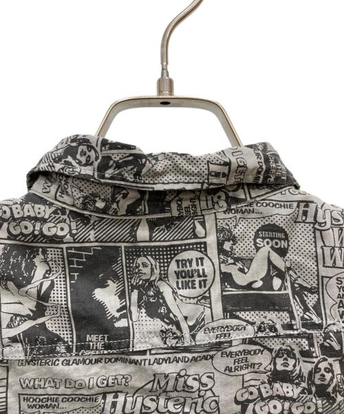 Hysteric Glamour（ヒステリックグラマー）Hysteric Glamour (ヒステリックグラマー) リネン混アメコミ柄シャツ グレー サイズ:FREEの古着・服飾アイテム