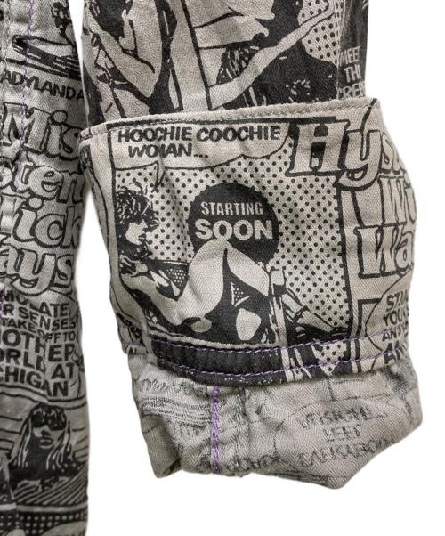 Hysteric Glamour（ヒステリックグラマー）Hysteric Glamour (ヒステリックグラマー) リネン混アメコミ柄シャツ グレー サイズ:FREEの古着・服飾アイテム