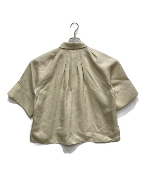 MIESROHE（ミースロエ）MIESROHE (ミースロエ) ネックギャザーハーフスリーブシャツ ベージュ サイズ:FREEの古着・服飾アイテム