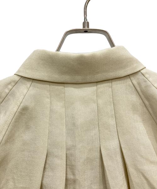 MIESROHE（ミースロエ）MIESROHE (ミースロエ) ネックギャザーハーフスリーブシャツ ベージュ サイズ:FREEの古着・服飾アイテム