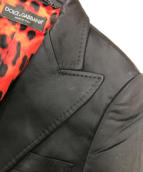 DOLCE & GABBANA（ドルチェ＆ガッバーナ）DOLCE & GABBANA (ドルチェ＆ガッバーナ) 裏地レオパード テーラードジャケット ブラック サイズ:40の古着・服飾アイテム