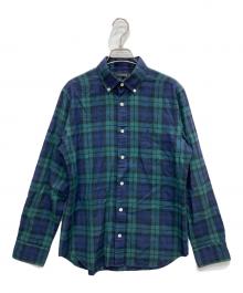 MACKINTOSH LONDON（マッキントッシュ ロンドン）の古着「ウール混刺繍チェックシャツ」｜グリーン