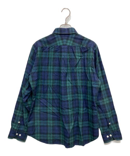 MACKINTOSH LONDON（マッキントッシュ ロンドン）MACKINTOSH LONDON (マッキントッシュ ロンドン) ウール混刺繍チェックシャツ グリーン サイズ:Ⅿの古着・服飾アイテム