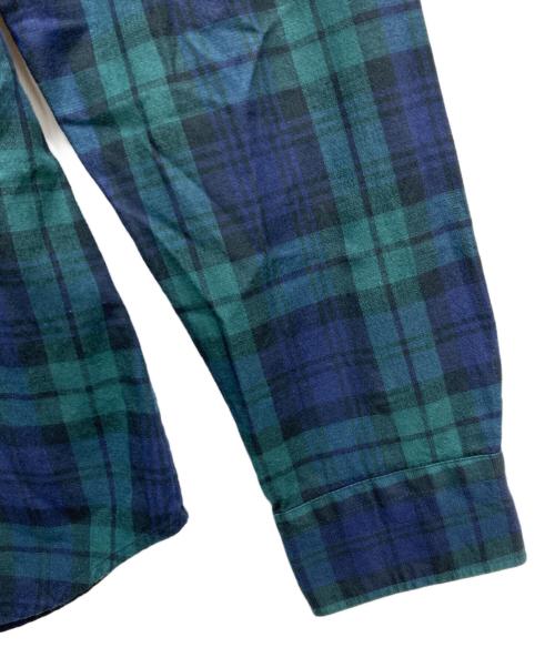 MACKINTOSH LONDON（マッキントッシュ ロンドン）MACKINTOSH LONDON (マッキントッシュ ロンドン) ウール混刺繍チェックシャツ グリーン サイズ:Ⅿの古着・服飾アイテム