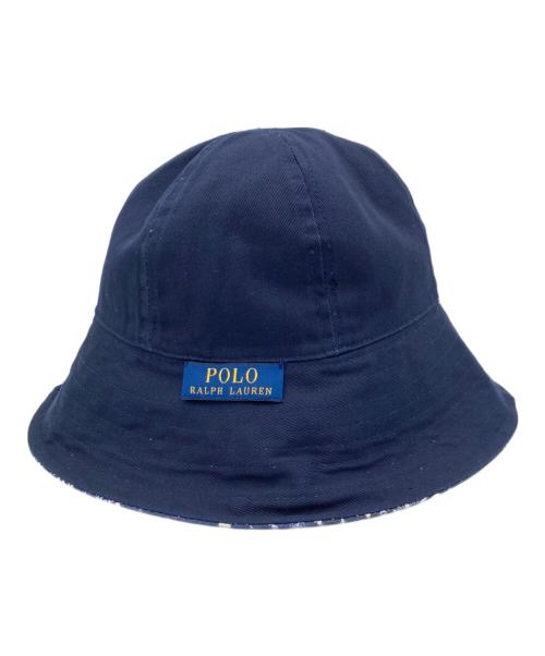 POLO RALPH LAUREN（ポロ・ラルフローレン）POLO RALPH LAUREN (ポロ・ラルフローレン) リバーシブルバケットハット ネイビーの古着・服飾アイテム