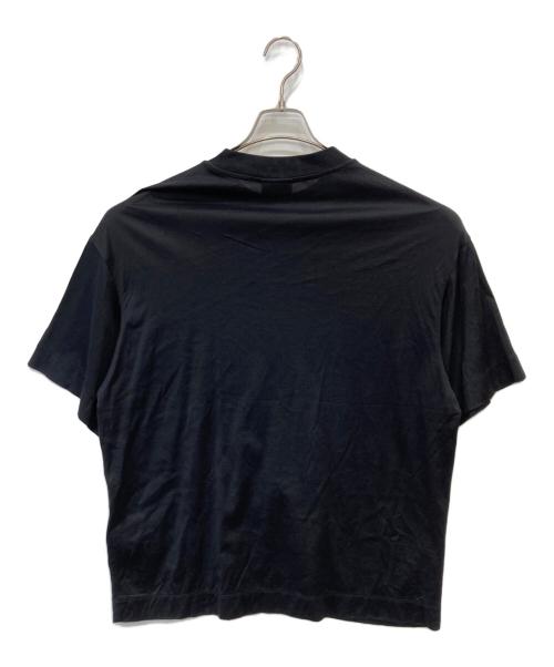 EMPORIO ARMANI（エンポリオ アルマーニ）EMPORIO ARMANI (エンポリオ アルマーニ) 刺繍モックネックカットソー ブラック サイズ:Mの古着・服飾アイテム