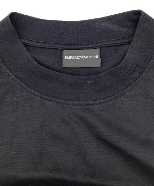 EMPORIO ARMANI（エンポリオ アルマーニ）EMPORIO ARMANI (エンポリオ アルマーニ) 刺繍モックネックカットソー ブラック サイズ:Mの古着・服飾アイテム