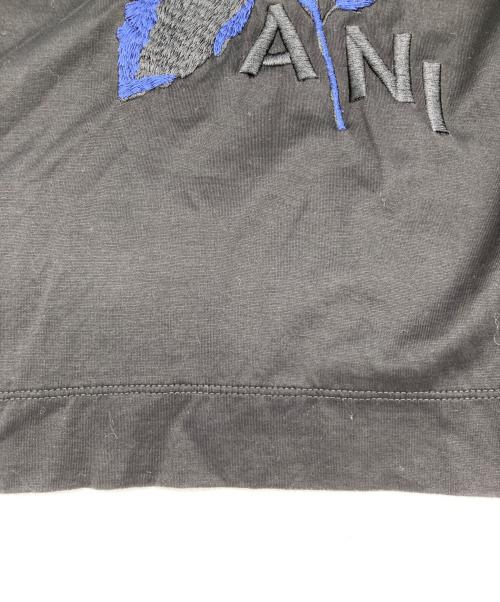EMPORIO ARMANI（エンポリオ アルマーニ）EMPORIO ARMANI (エンポリオ アルマーニ) 刺繍モックネックカットソー ブラック サイズ:Mの古着・服飾アイテム