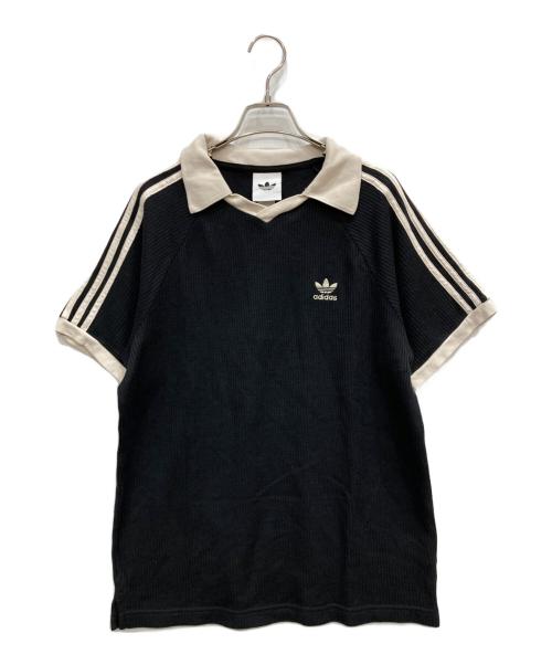 adidas Originals（アディダスオリジナル）adidas originals (アディダスオリジナル) ワッフルポロシャツ ブラック サイズ:Ⅿの古着・服飾アイテム