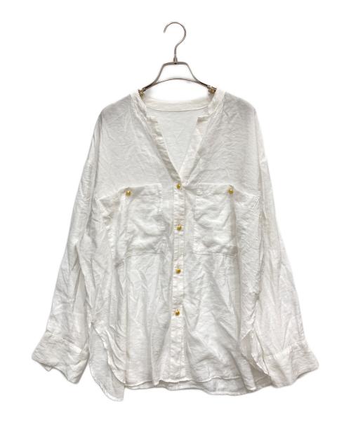 COLLAGE（コラージュ）COLLAGE (コラージュ) ヴィンテージライクシアーシャツ ホワイト サイズ:FREEの古着・服飾アイテム